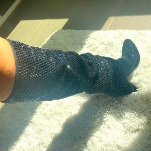 INC CRYSTAL SCRUNCH BOOTS BLACK
